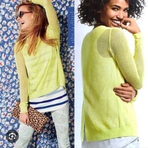 CAbi split back mesh sweater
